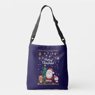 Bolso Cruzado Nochebuena divertida, hombre de nieve, reno Feliz 