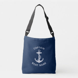 Bolso Cruzado Nombre de barco ancla náutica capitán personalizad