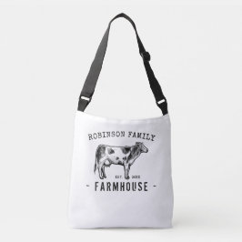 Bolso Cruzado Nombre de familia Farmhouse Rústico Leche Vaca