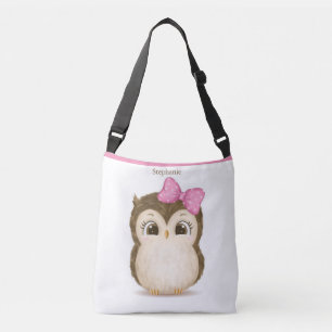 Bolso Cruzado Nombre de la acuarela de color rosado de vaca gira