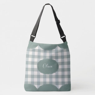Bolso Cruzado Nombre de la placa verde personalizado moderno sim