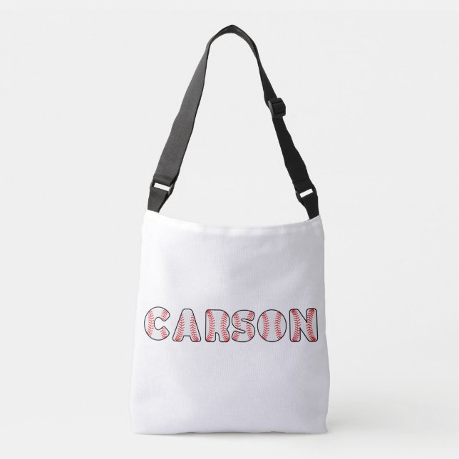 Bolso Cruzado Nombre de las letras de béisbol personalizadas (Anverso)