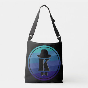 Bolso Cruzado Nombre De Ombre Azul Monograma Inicial Para Hombre