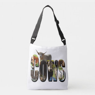 Bolso Cruzado Nombre de vacas Logotipo de imagen con vacas,
