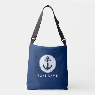 Bolso Cruzado Nombre del barco Ancla Náutica Naval Azul
