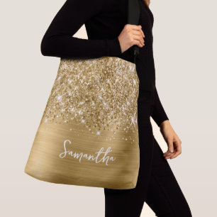 Bolso Cruzado Nombre Glam Oro Brillante