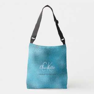 Bolso Cruzado Nombre metálico azul turquesa oceánico