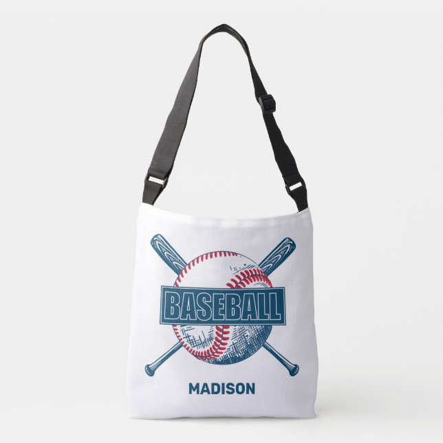Bolso Cruzado Nombre personalizado Béisbol (Anverso)