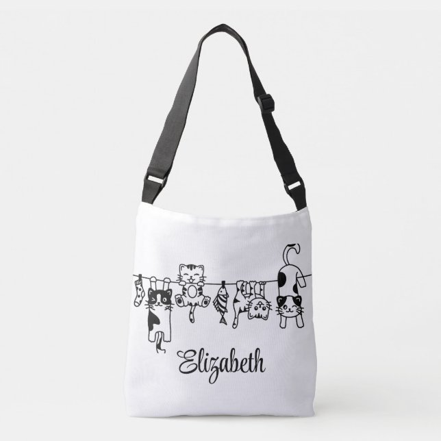 Bolso Cruzado Nombre personalizado de los gatitos colgantes (Anverso)