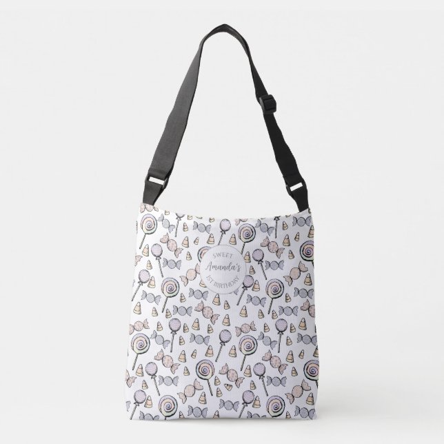 Bolso Cruzado Nombre personalizado del tema dulce pequeño de un  (Anverso)
