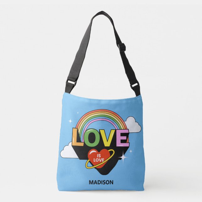 Bolso Cruzado Nombre personalizado "El amor es amor" (Anverso)