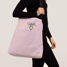 Bolso Cruzado Nombre Personalizado Minimal Corazón Negro y Rosa