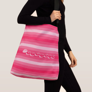 Bolso Cruzado Nombre personalizado Patricia Tiras rosadas Patrón