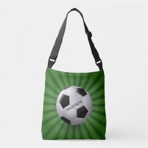 Bolso Cruzado Nombre personalizado Retro Soccer Ball