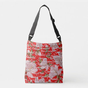 Bolso Cruzado Nombres de la caligrafía de Cristo Rojo