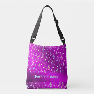 Bolso Cruzado nota, música, metalizado, partitura, música, músic