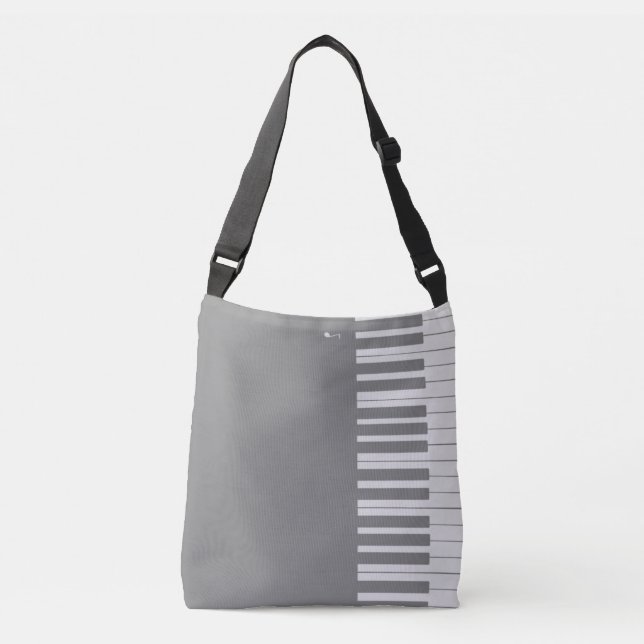 Bolso Cruzado nota musical de piano moderno y elegante (Anverso)