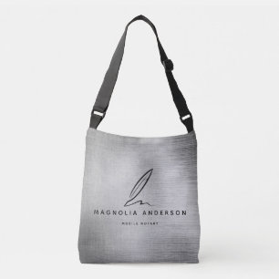 Bolso Cruzado Notario móvil Quill Silver cepillado Metalizado