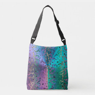 Bolso Cruzado Notas de música Rainbow Music Design Tote Bag
