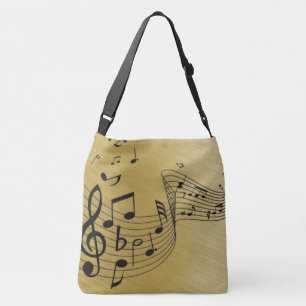 Bolso Cruzado Notas musicales doradas cepilladas