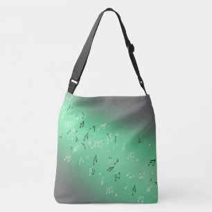 Bolso Cruzado Notas musicales en el verde de la luna