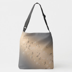 Bolso Cruzado Notas musicales en la luna de oro