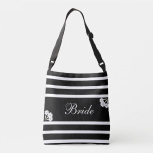 Bolso Cruzado Novia en rayas blancas y negras