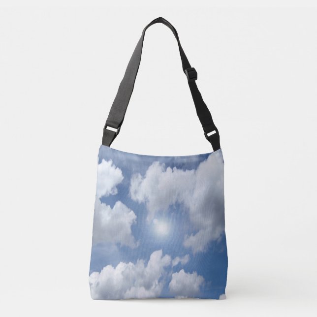 Bolso Cruzado Nubes del cielo azul Yo + tu texto e ideas (Anverso)