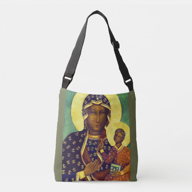 Bolso Cruzado Nuestra dama de Czestochowa Icono de la Madona Neg (Anverso)