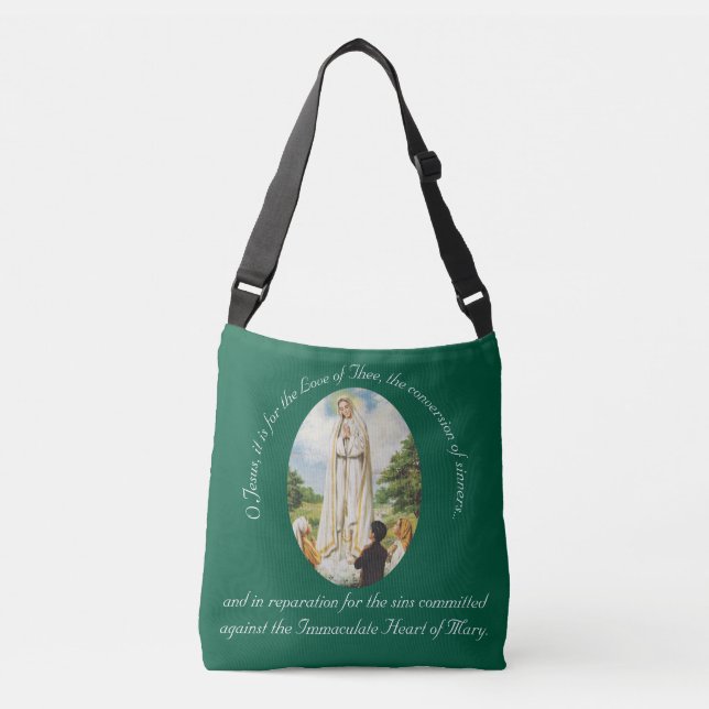 Bolso Cruzado Nuestra Señora de Fátima personalizada (Anverso)