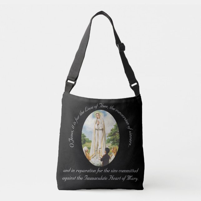 Bolso Cruzado Nuestra Señora de Fátima personalizada (Anverso)