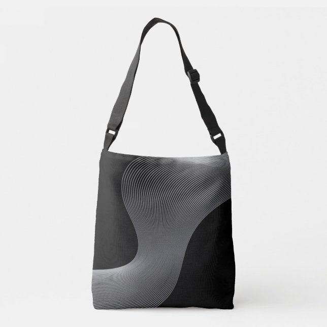 Bolso Cruzado Obra de ondas elegante, moderna y futurista (Reverso)