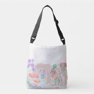 Bolso Cruzado Obras de arte de niños personalizados, dos ratones
