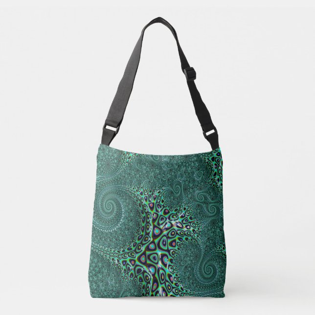 Bolso Cruzado Octopus Tentacles verde azulado Estilo Steampunt A (Anverso)