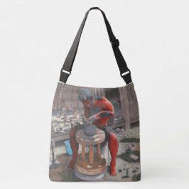 Bolso Cruzado Ogro con rueda de cerámica Fantasía Art Tote Bag
