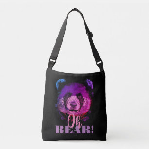 Bolso Cruzado "OH BEAR"   Funny Guay Purple Panda Name