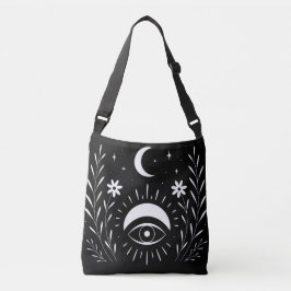 Bolso Cruzado Ojo boho negro y blanco atrevido