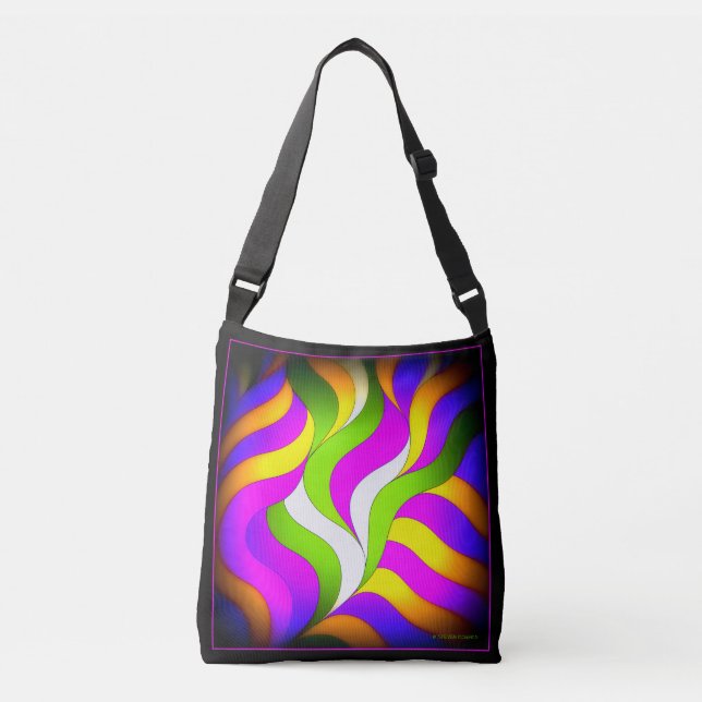 Bolso Cruzado Olas de color. (Anverso)