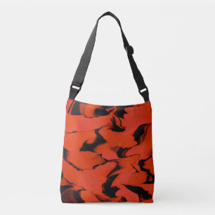 Bolso Cruzado Olas de negro y rojo