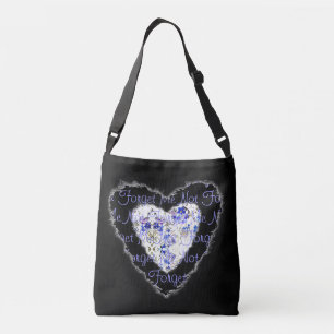 Bolso Cruzado Olviden-Me-Not Blue & Purple Heart 2 lados