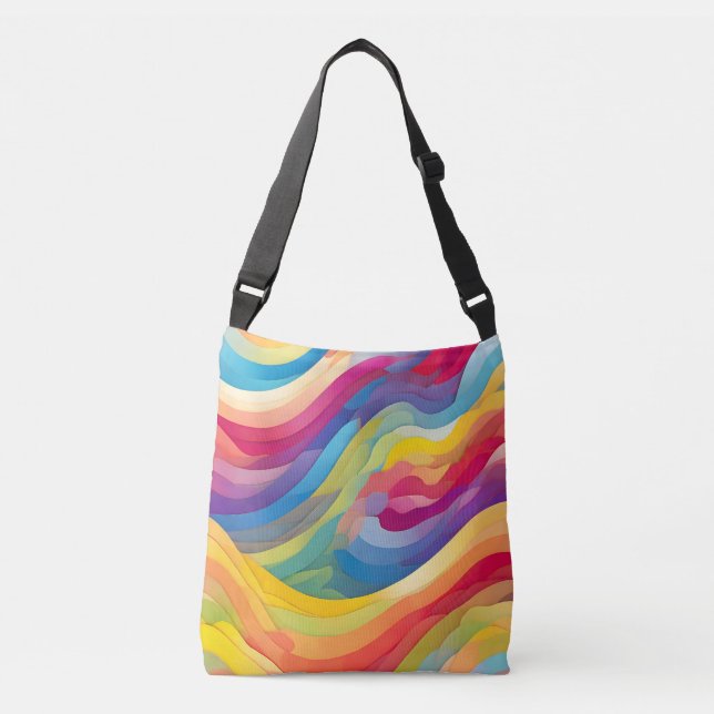 Bolso Cruzado Ondas arco iris (Anverso)