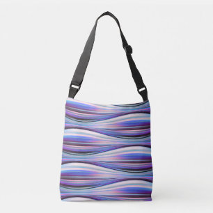Bolso Cruzado ondas azules y rosadas patrón continuo en totebag