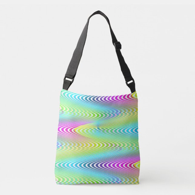 Bolso Cruzado Ondas de color neón Tiras sin soldadura (Anverso)