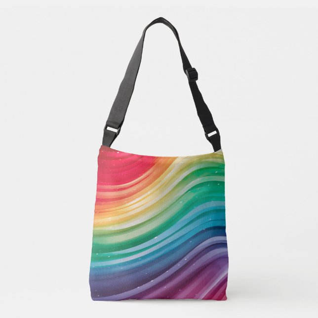 Bolso Cruzado Ondas del espectro del arco iris (Anverso)