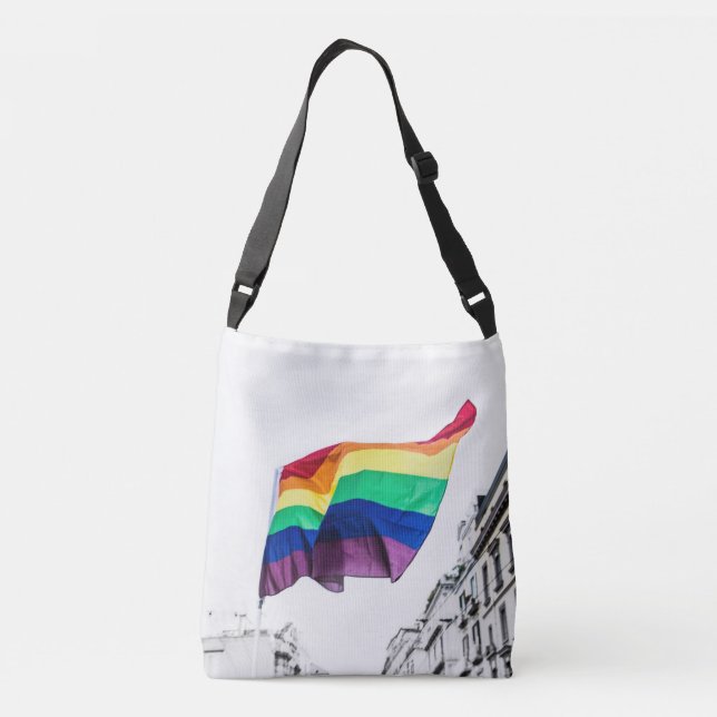 Bolso Cruzado Orgullo de la bandera arcoiris (Reverso)