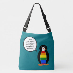 Bolso Cruzado Orgullo Gay Hablando Sra Pingüino Personalizado