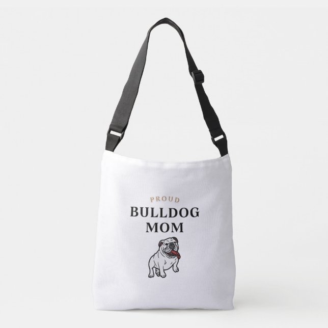 Bolso Cruzado Orgulloso Bulldog Mamá Tote (Anverso)