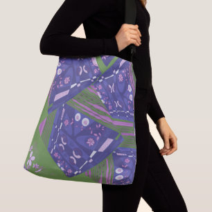 Bolso Cruzado Origami Chintz (L) Dusty Púrpura Verde