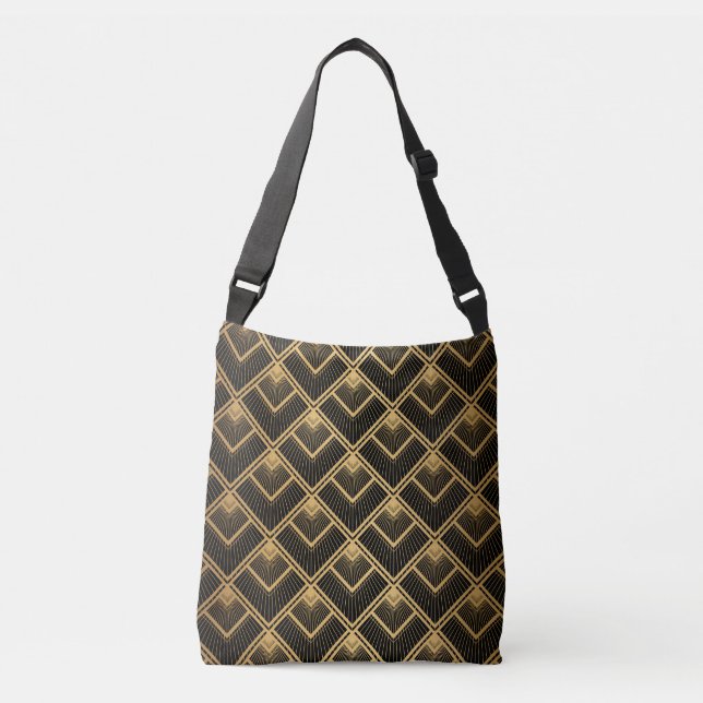 Bolso Cruzado Oro negro Art Deco: geométrico (Anverso)