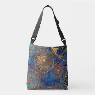 Bolso Cruzado Oro y azul